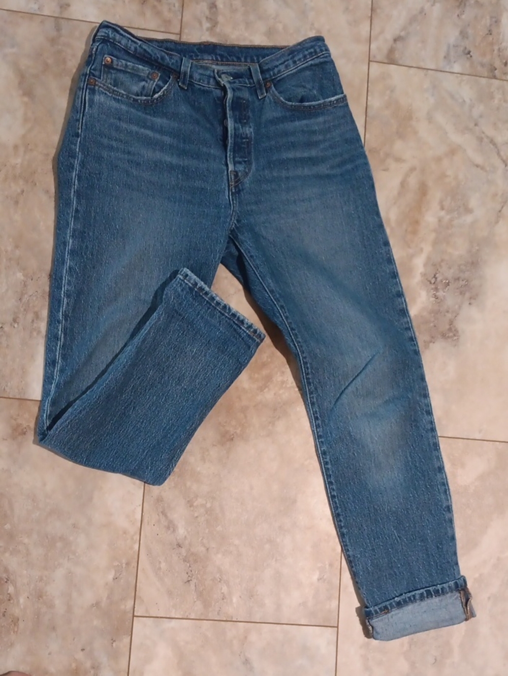 Levis 501 Classic Blue Denim Jeans